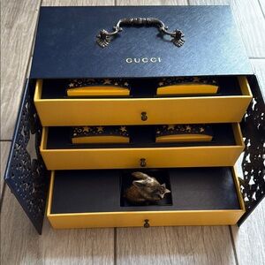 Gucci Black and Gold incense holder/ Box